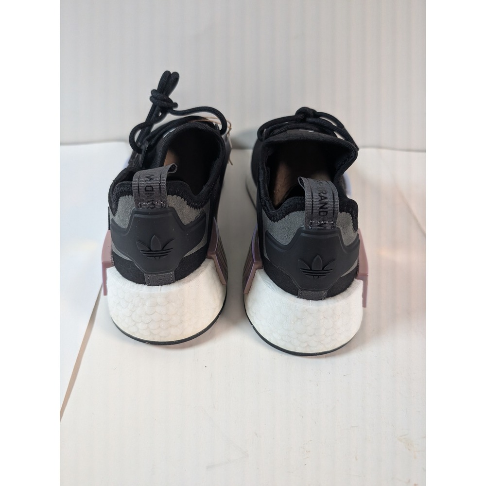 Adidas NMD R1 W GY8537 Black White Purple Stripes Running Sneakers Women 5.5 - Picture 4 of 11